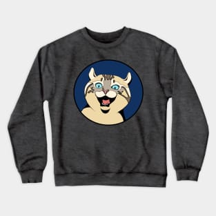 Gleeful Cat - Funny Animal Design Crewneck Sweatshirt